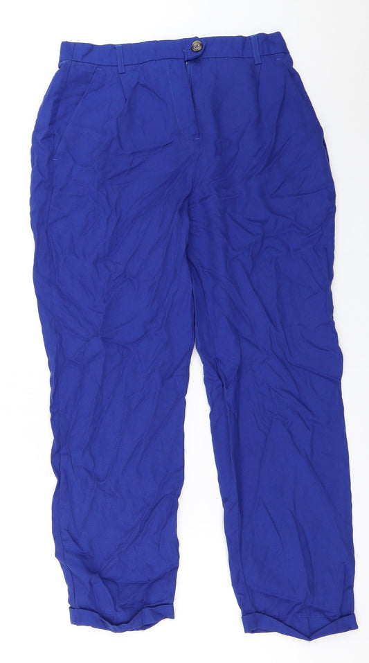 Additional front view of Vera Moda women’s blue trousers, size UK 36, 26-inch leg