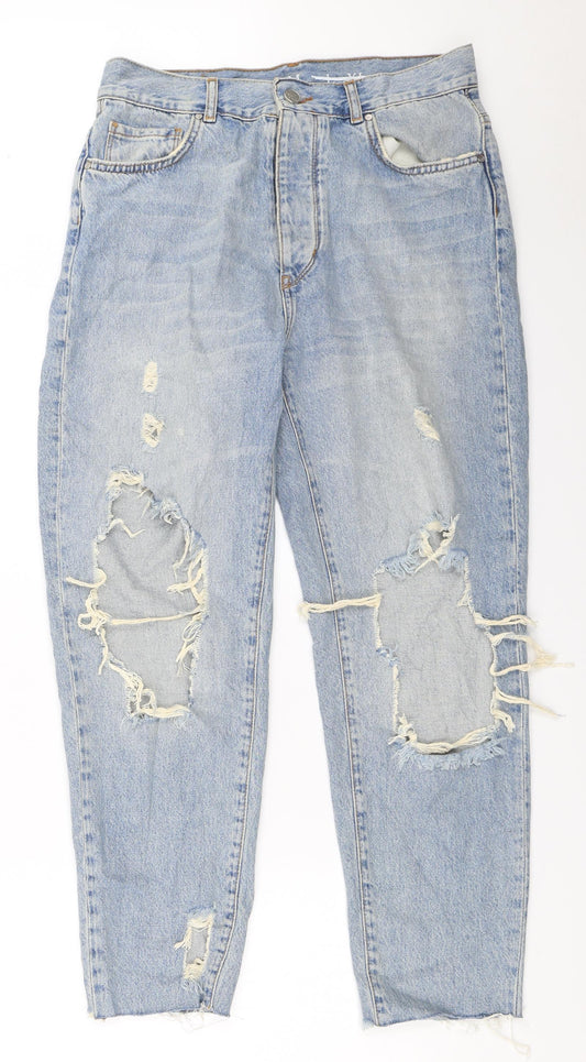 Womens UK Size 28 in Never Denim Regular Fit Mom Blue Jeans