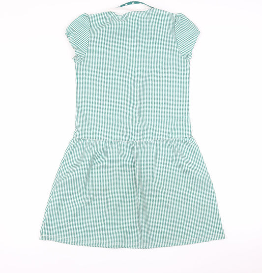Matalan Girls Green Check Shirt Dress Size 10 Years
