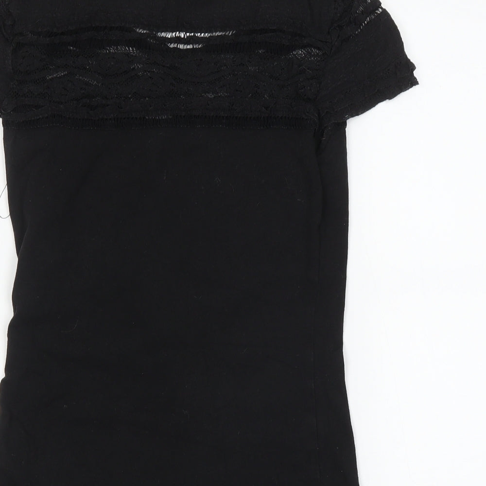 Womens UK Size XS H&M Black Basic T-Shirt