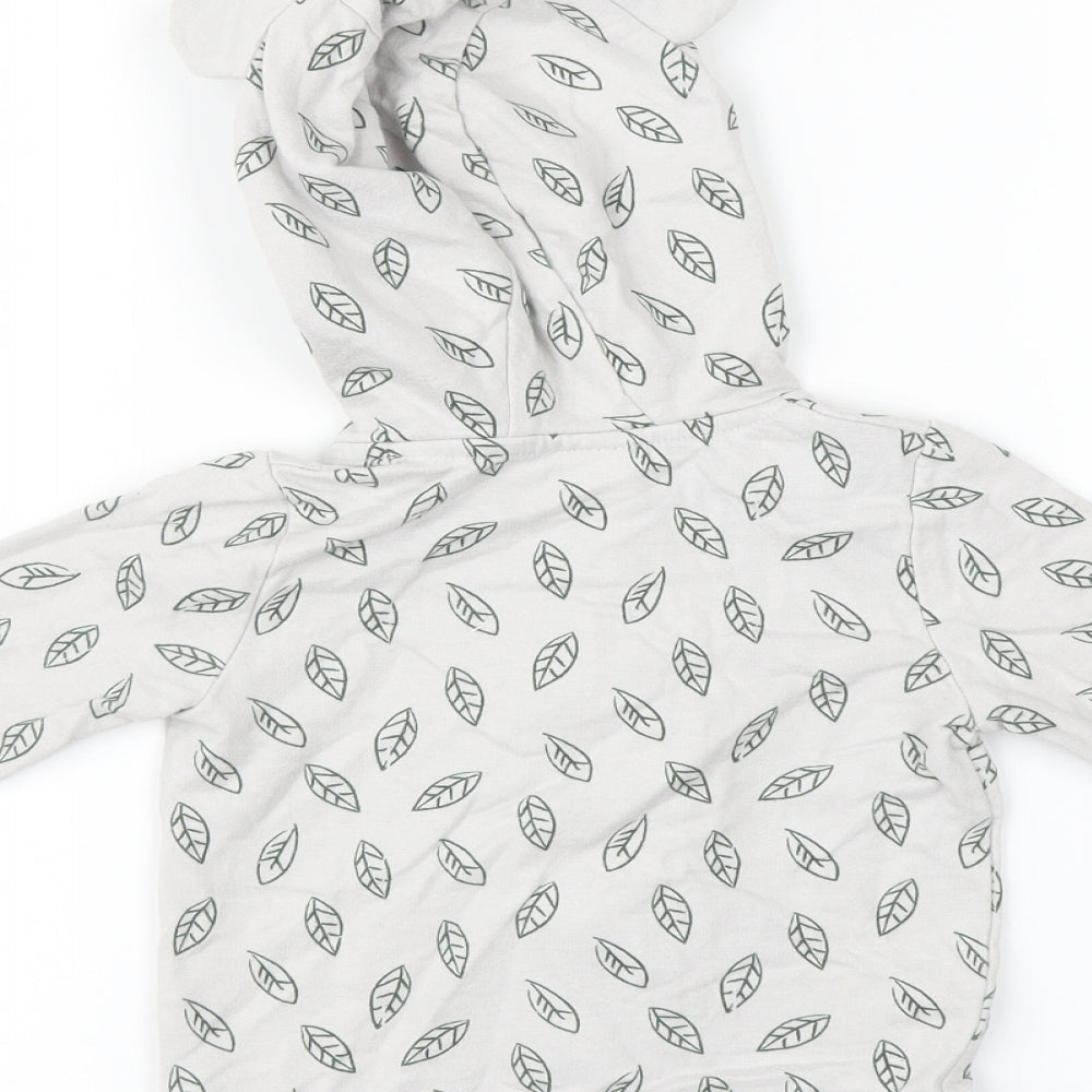 Brand and care label for Disney Baby Baby Grey Full Zip Jumper, size 12-18, Months