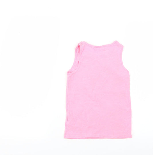 F&F Girls Pink Geometric Basic T-Shirt Size 6-7 Years - peppa pig