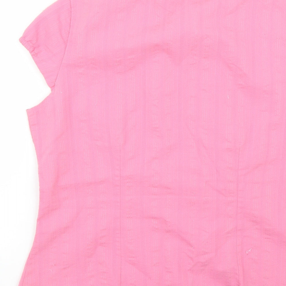 Papaya Womens Pink Basic Button-Up Size 14