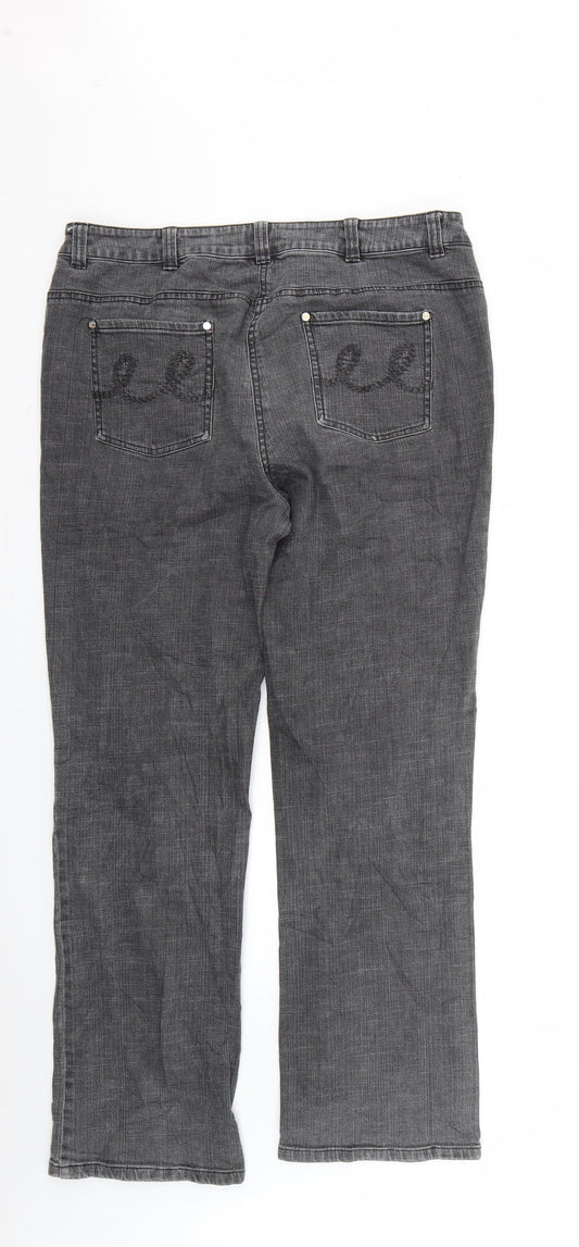 cc Womens Grey   Straight Jeans Size 16 L30 in