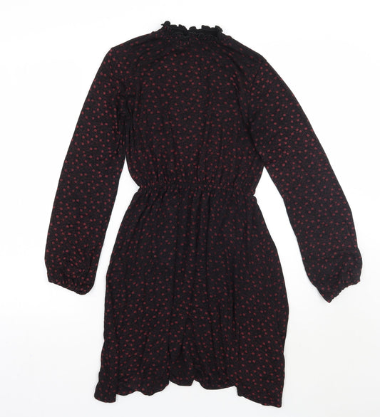 Select Womens Black Floral A-Line Size 6