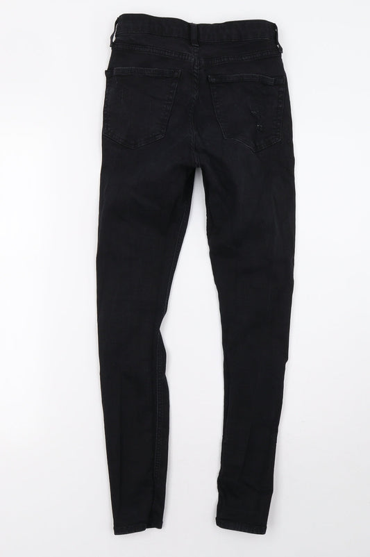 Topshop Womens Black Denim Skinny Jeans Size 28 L32 in