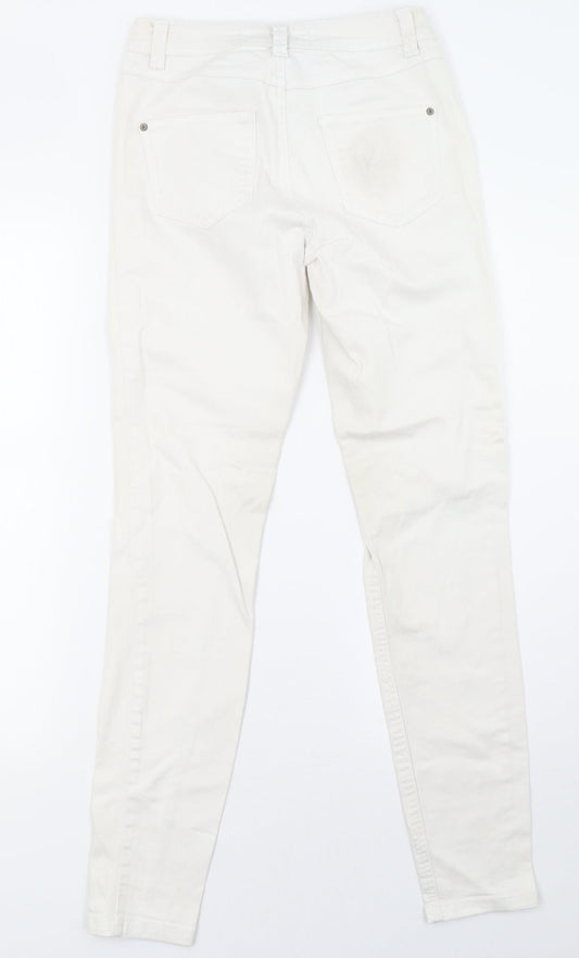 New Look Womens White Denim Skinny Jeans Size 8 L32 in