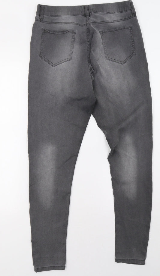 F&F Womens Grey Denim Jegging Trousers Size 10 L32 in