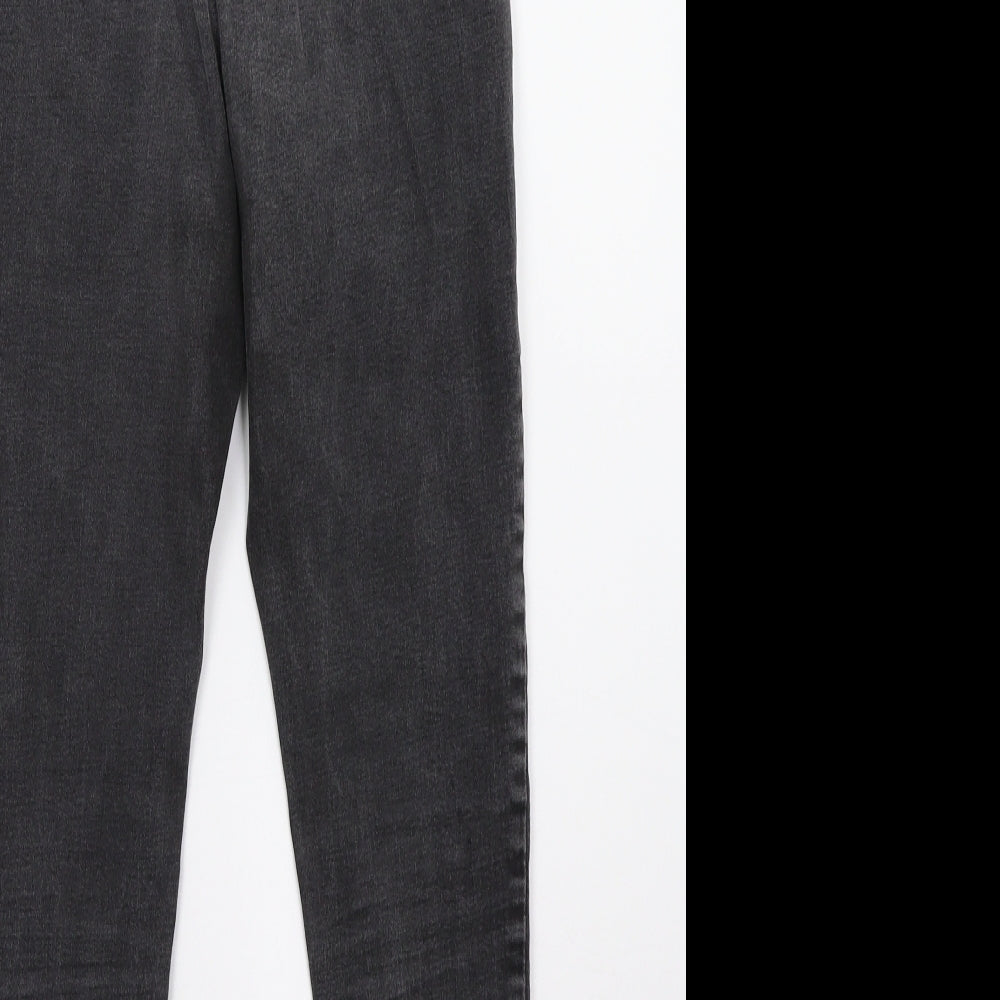 Dorothy Perkins Womens Grey Denim Straight Jeans Size 10 L26 in