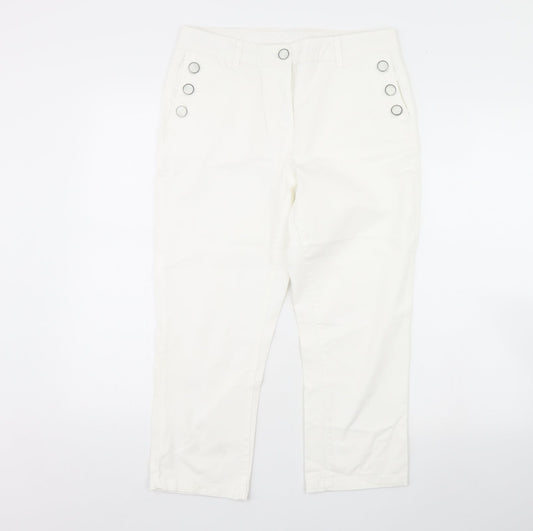 Womens UK Size 10 Maine Regular Fit White Trousers