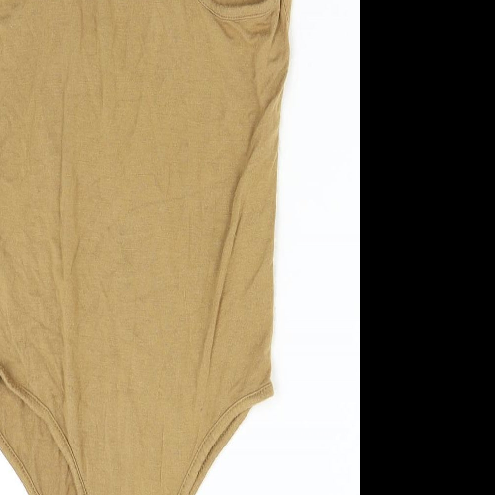 Pretty Little Thing Womens Brown Bodysuit One-Piece Size 10
