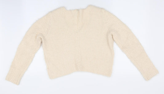Womens UK Size 10 Divided Ivory Pullover Jumper