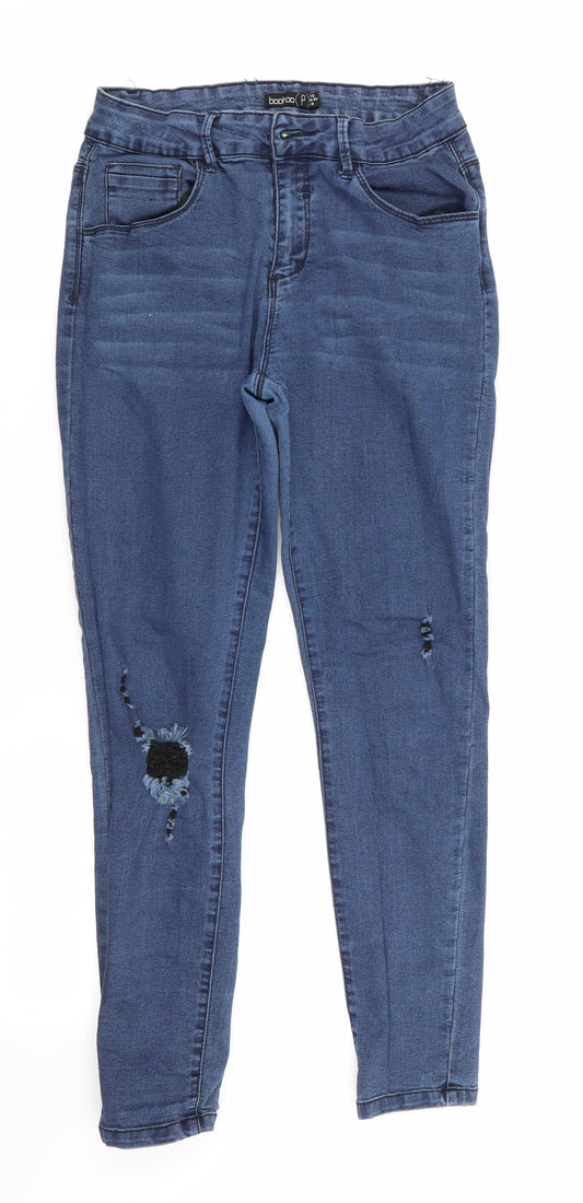 Womens UK Size 12 Boohoo Regular Fit Skinny Blue Jeans