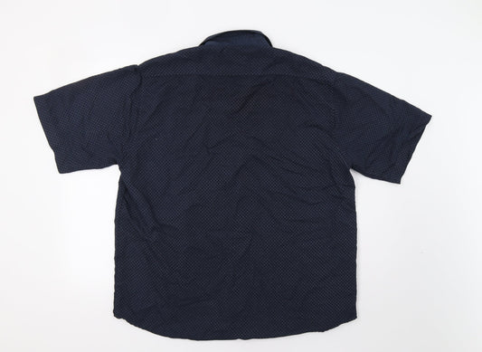 Mens UK Size L Giorgio Blue Button-Up Short Sleeve Casual Shirt