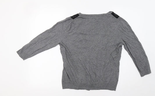 Womens UK Size M H&M Grey Cardigan Jumper