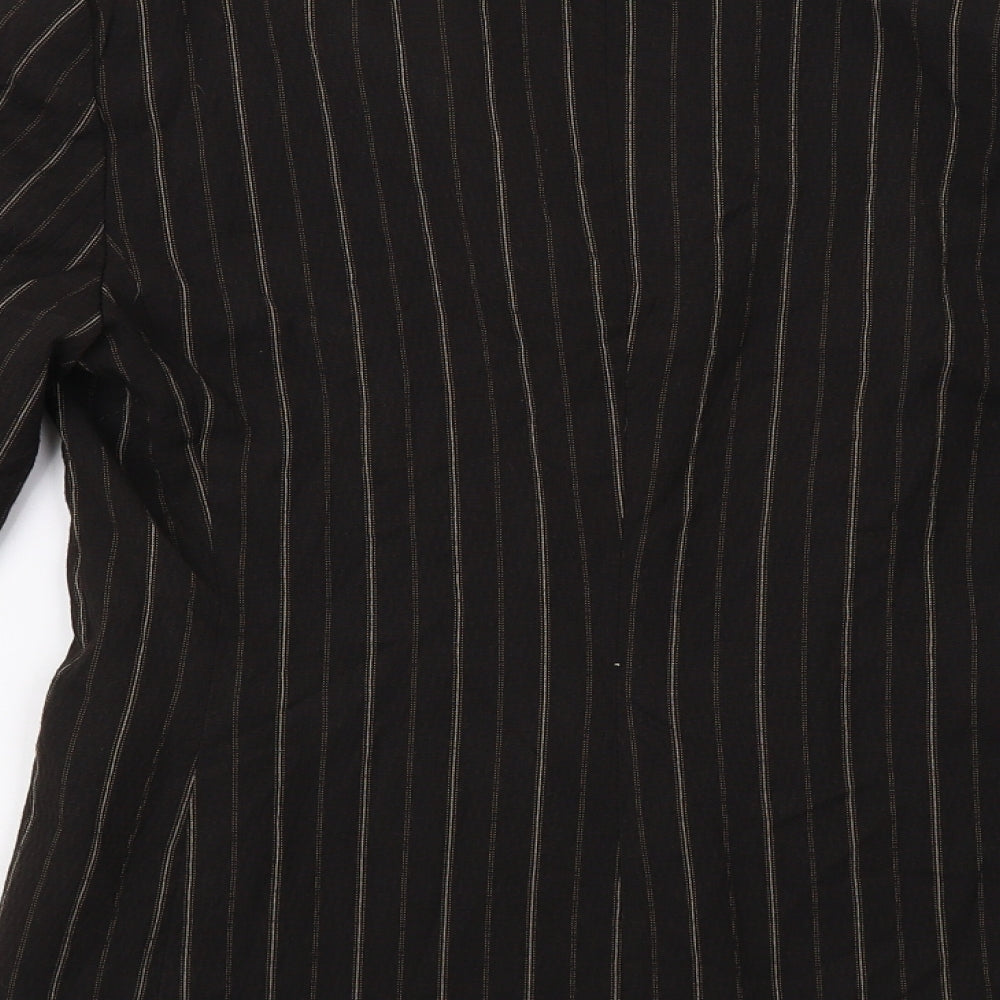 James Lakeland Womens Brown Striped Jacket Blazer Size M