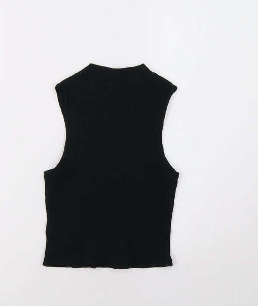 Womens UK Size S H&M Black Basic T-Shirt