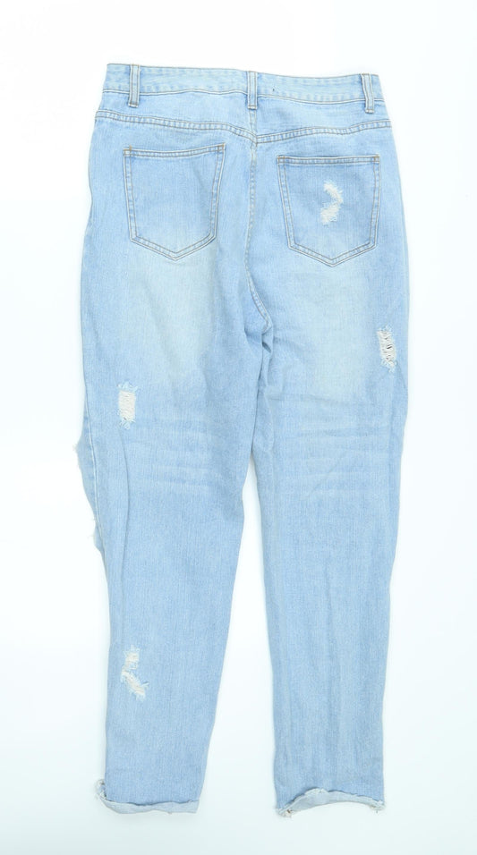 Missguided Womens Blue Straight Jeans Size 10 L26 in