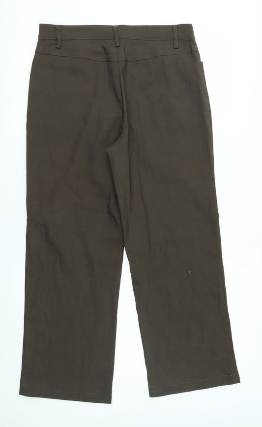 ole Womens Brown Trousers Size 12 L26 in
