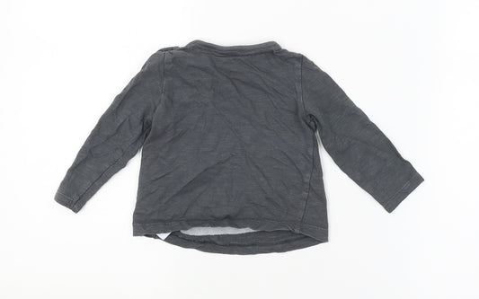 F&F Baby Grey Floral Basic T-Shirt Size 6-9 Months