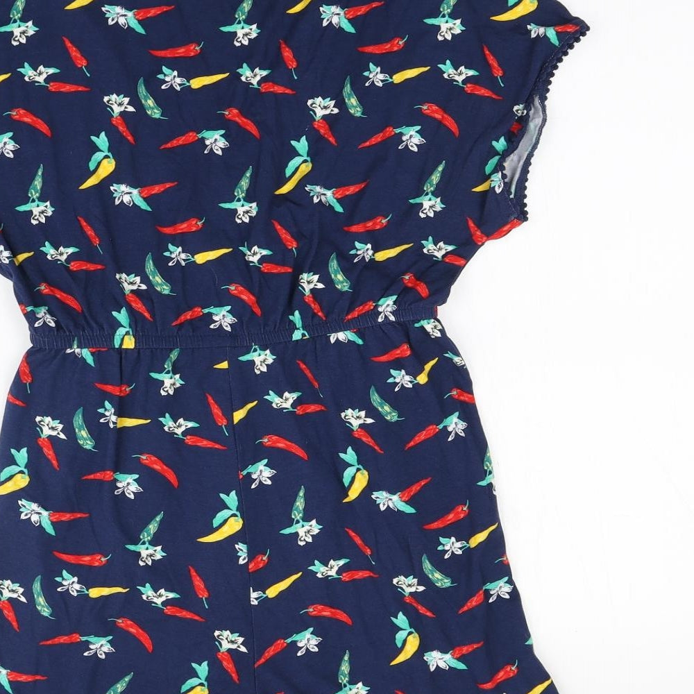 F&F Womens Blue Playsuit One-Piece Size 8 - Chilli pattern