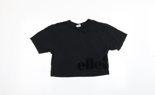 Womens UK Size XS ellesse Black Basic T-Shirt