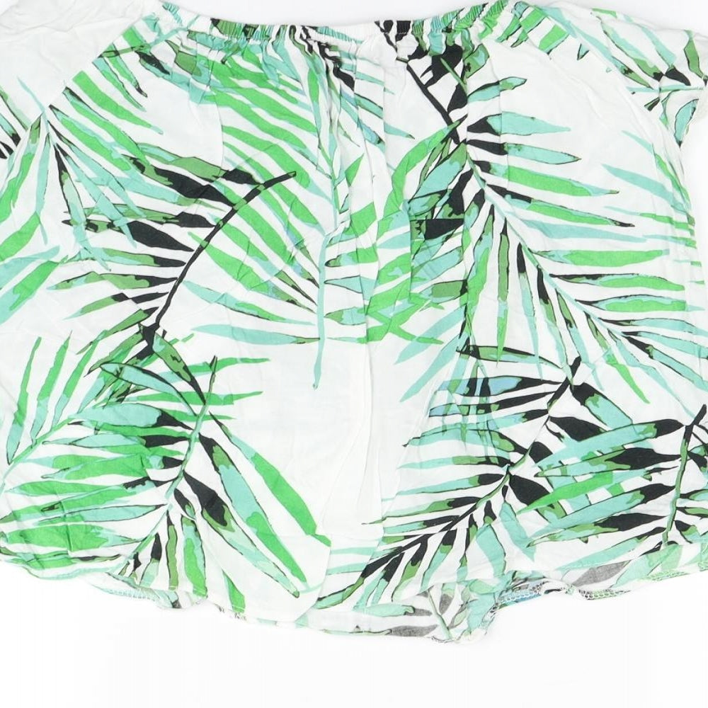 Primark Womens Green Basic T-Shirt Size 6 - Leaf print