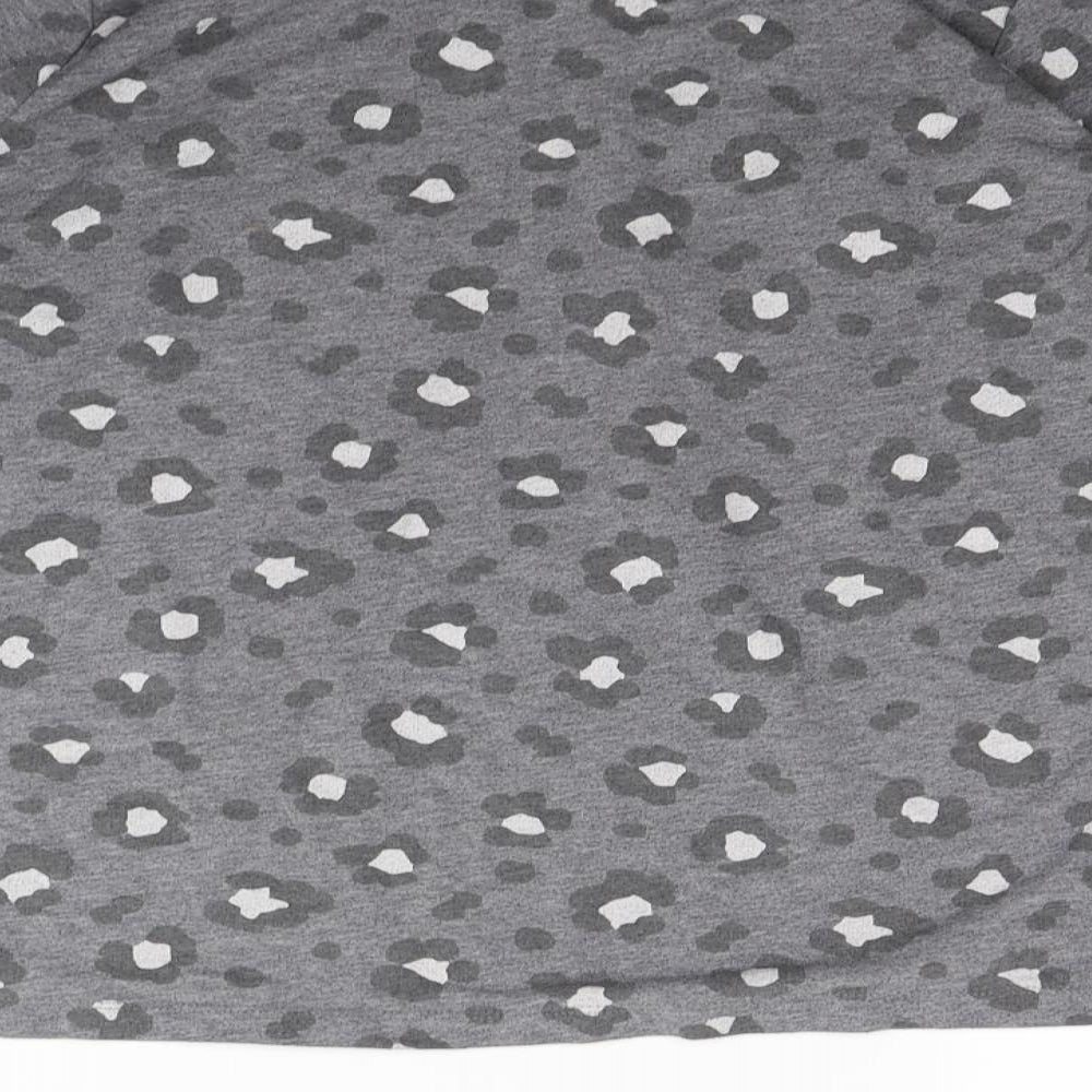 George Womens Grey Animal Print Basic T-Shirt Size 12