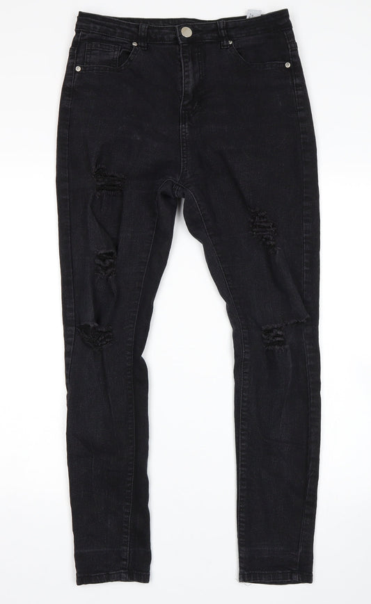 Boohoo Womens Blue Skinny Jeans Size 10 L28 in