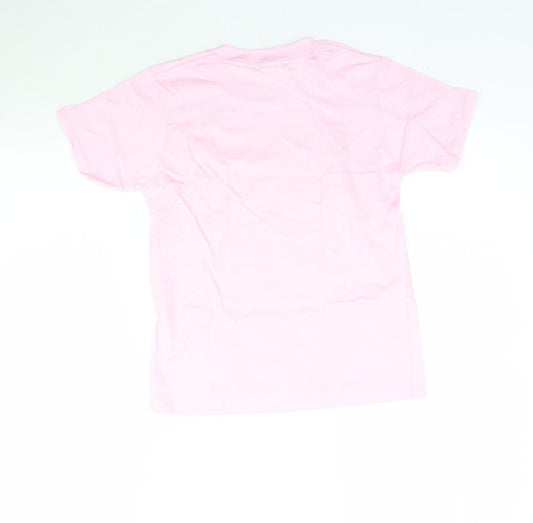 Gildan Girls Pink Basic T-Shirt Size M - Merry Christmas Unicorn Princess Grainne