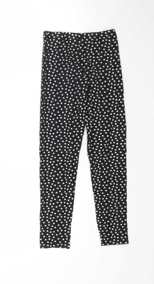 Matalan Girls Black Polka Dot Jogger Trousers Size 9 Months - Leggings