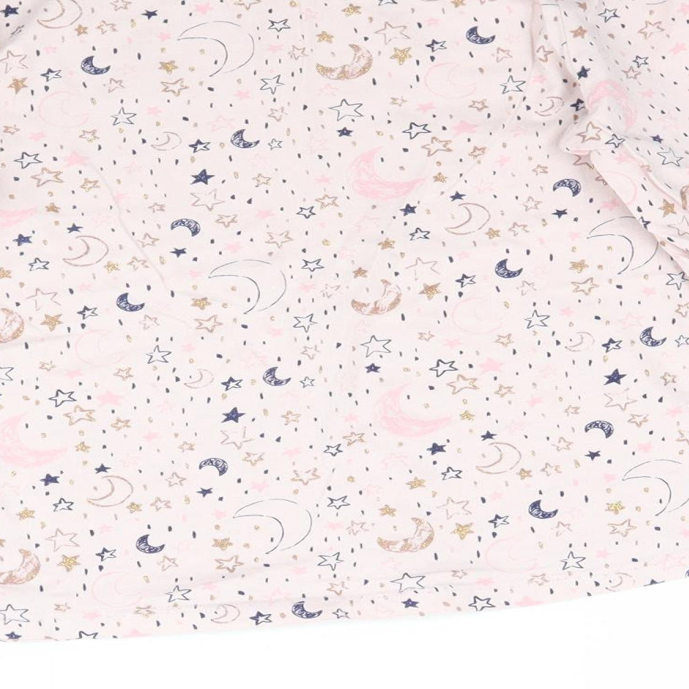 Brand and care label for George girls’ pink basic t-shirt, size 8-9, years - star stars moon