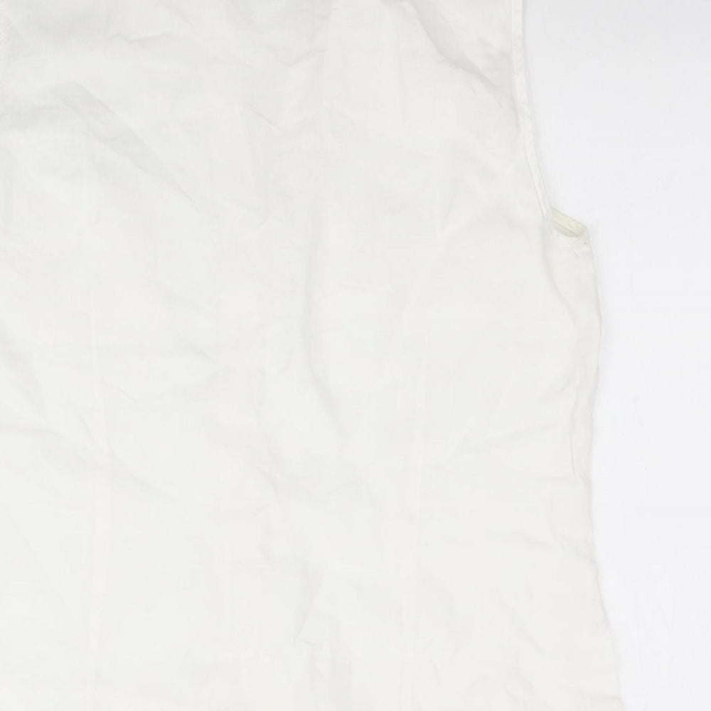 Womens UK Size L Marks and Spencer White Basic Button-Up