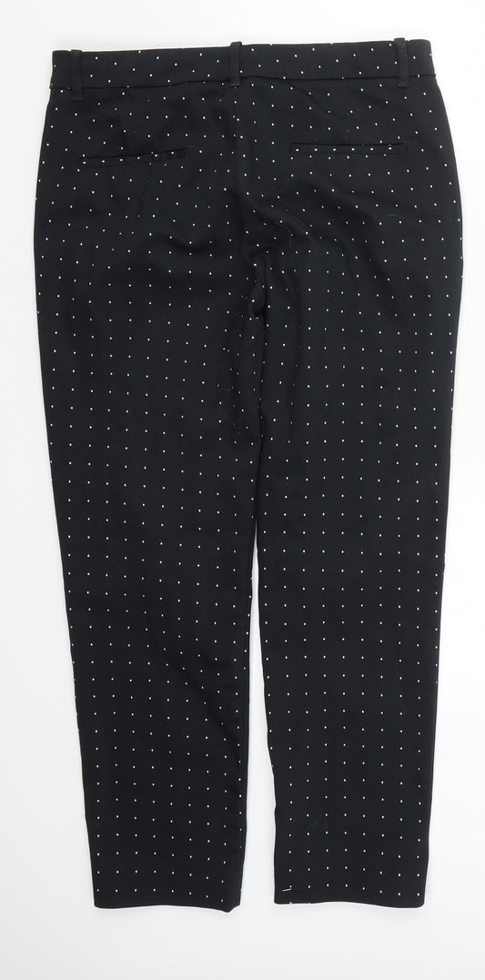 Womens UK Size M Zara Regular Fit Black Trousers