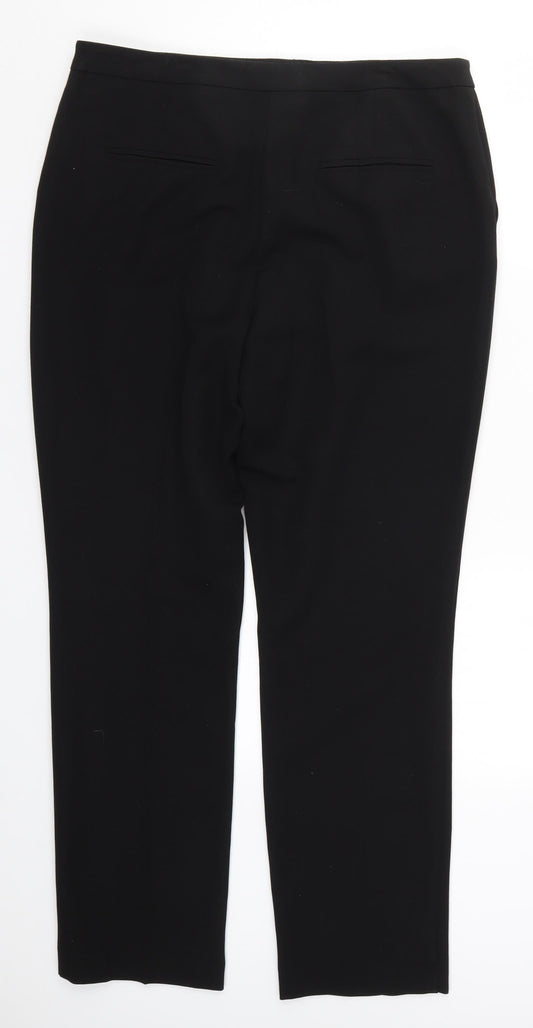 Womens UK Size 14 Papaya Regular Fit Black Trousers