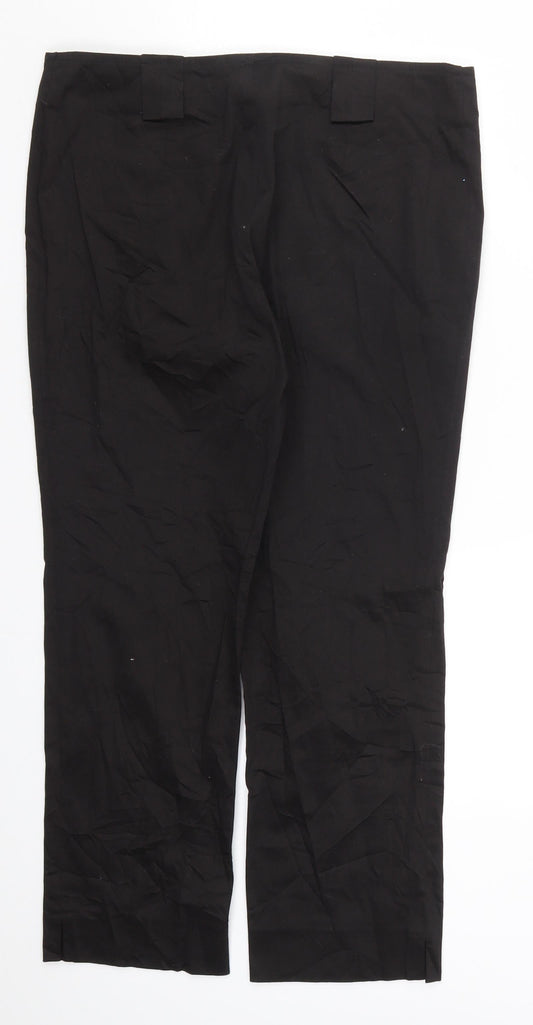 Styl Fashion Womens Black Cropped Trousers Size 14 L25 in