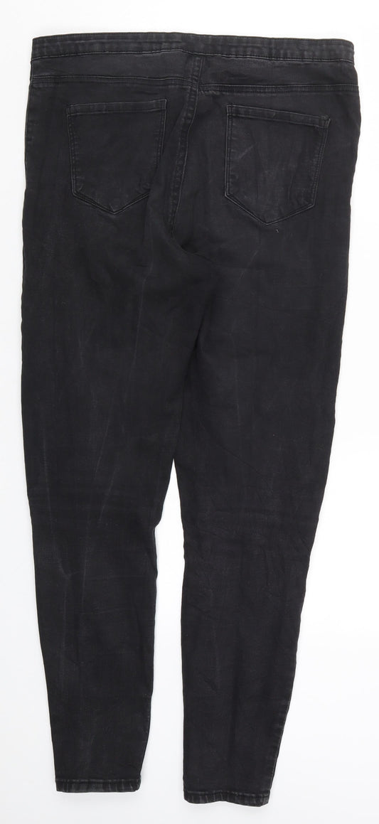 Denim Co Womens Black Denim Skinny Jeans Size 16 L28 in