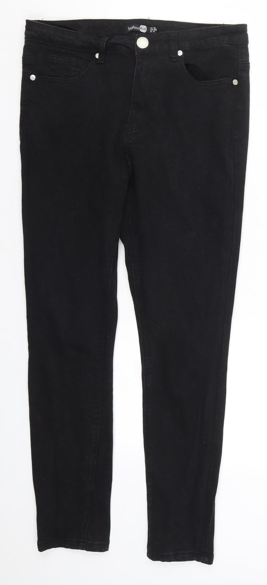 Womens UK Size 10 Boohoo Regular Fit Skinny Black Jeans