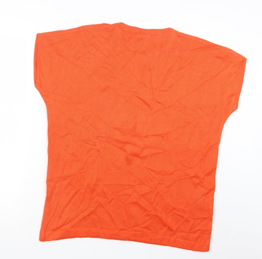 TILBER Womens Orange Knit Pullover Jumper Size 14