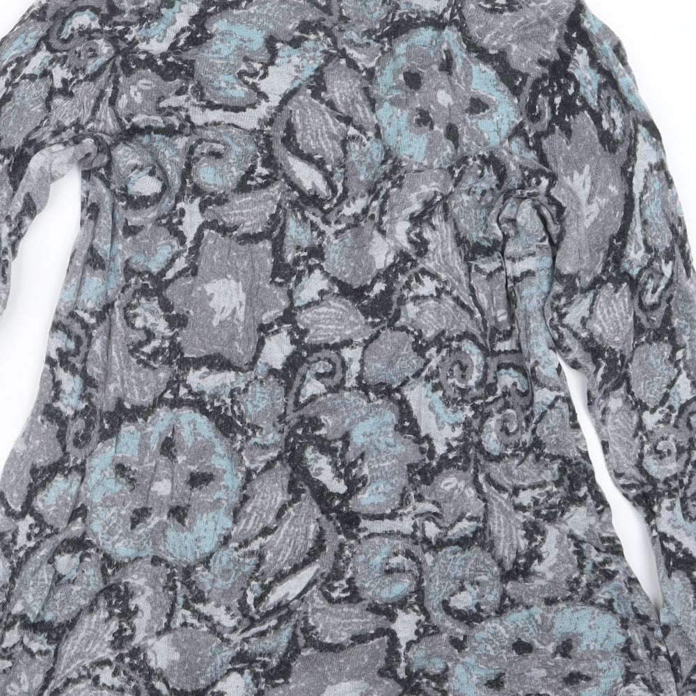 EAST Womens Grey Geometric Pullover Jumper Size XS