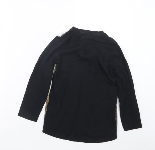 F&F Boys Black Geometric Pyjama Top Size 7-8 Years