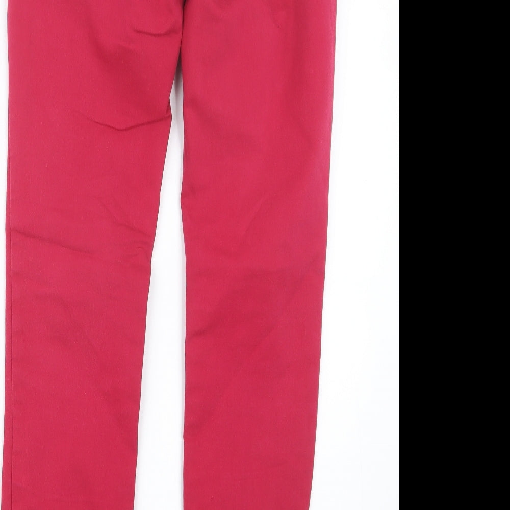 Zara Womens Pink Denim Straight Jeans Size 8 L26.5 in
