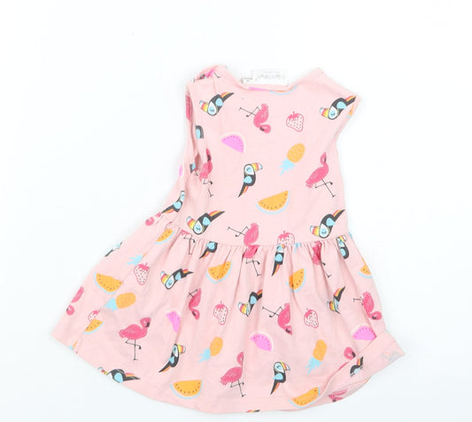 Baby Town Girls Pink Geometric T-Shirt Dress Size 3-6 Months