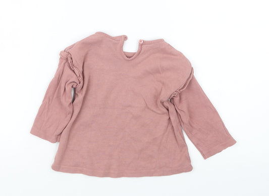 George Girls Pink Basic T-Shirt Size 9-12 Months