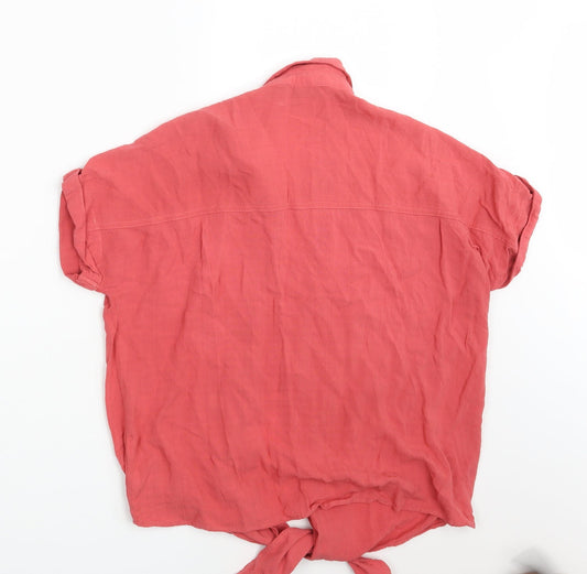 New Look Womens Pink Basic Button-Up Size 10