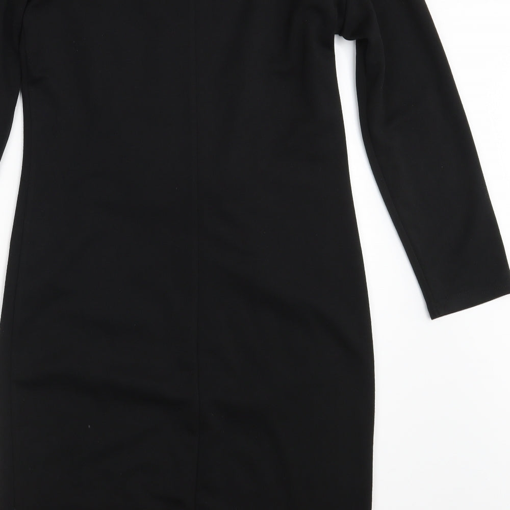 Simon Jefferey Womens Black T-Shirt Dress Size 12