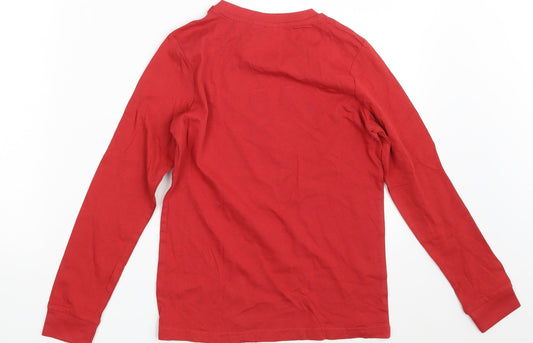 Lilly & Dan Girls Red Top Pyjama Top Size 9-10 Years - Seasonal Christmas Festive Holiday