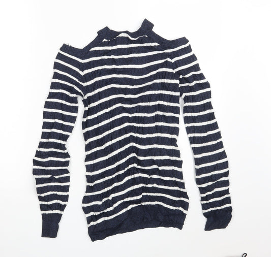 George Womens Blue Striped Pullover Jumper Size 8