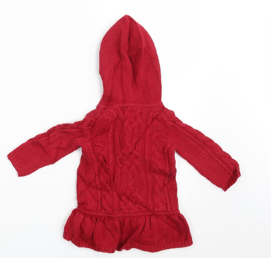 Baby Gap Girls Red Knit Pullover Jumper Size 6-9 Months