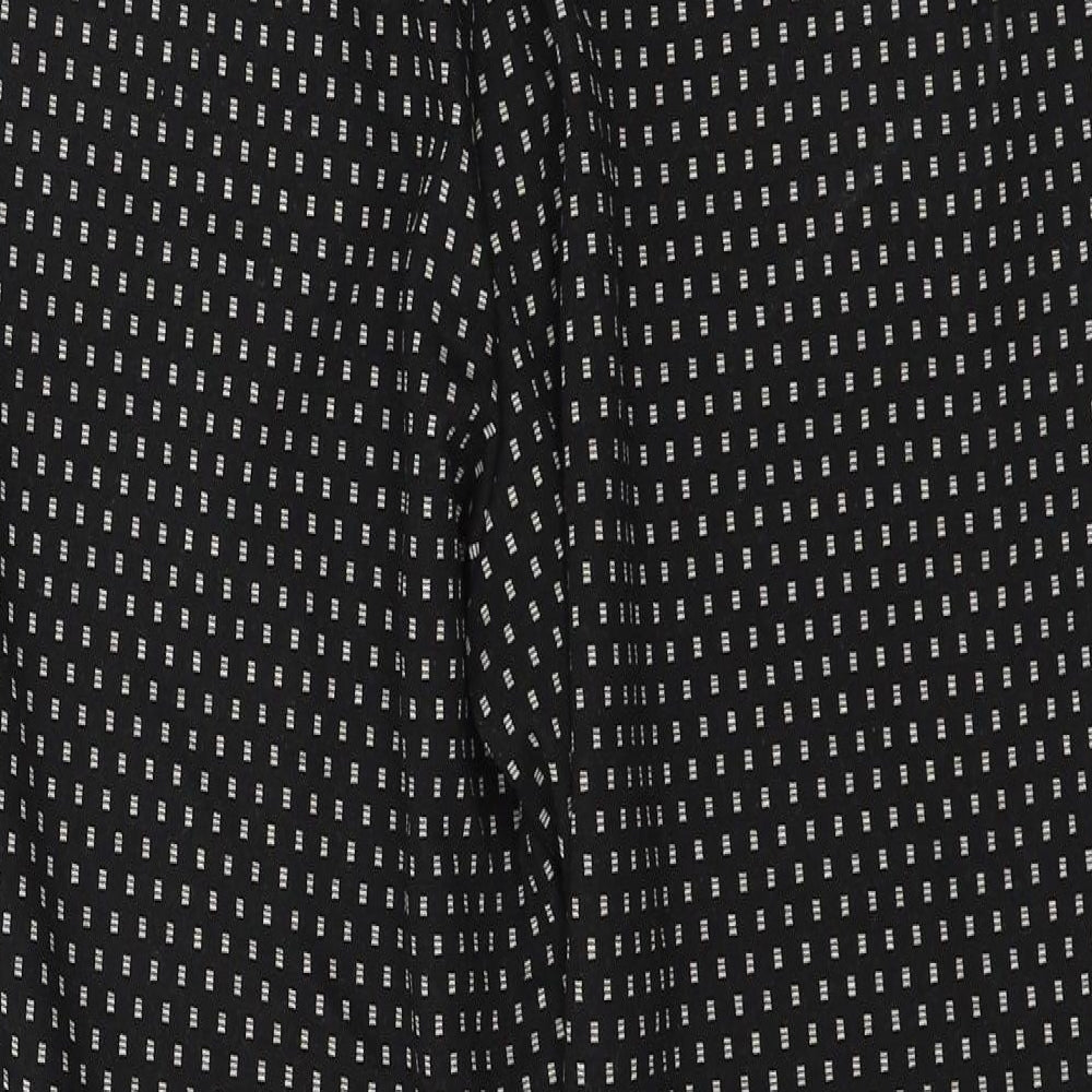 F&F Womens Black Check Trousers Size 14 L25 in